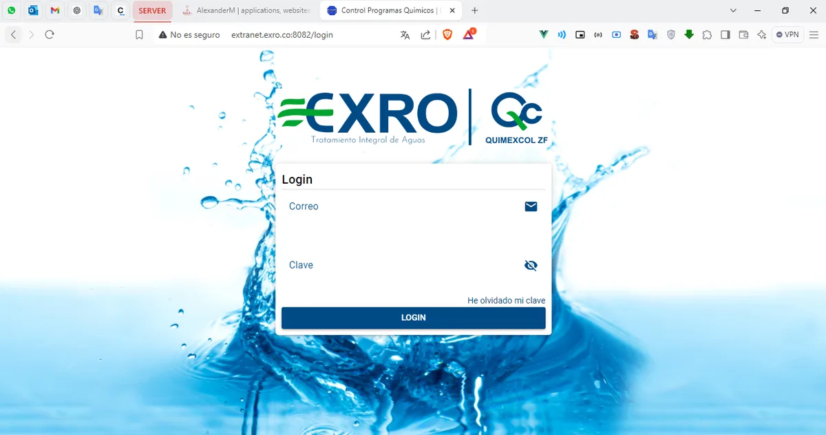 Captura de EXRO | Chemical Programs, proyecto en la trayectoria de John Martinez
