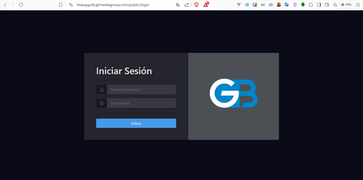 Captura de GBMedia Platform, proyecto en la trayectoria de John Martinez